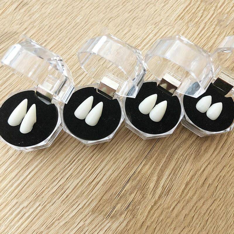 1 Pair Vampire Teeth Fangs Dentures Props Halloween Costume