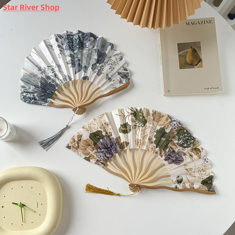 Portable Hand Fold Fan New Chinese Style Dance Props Retro