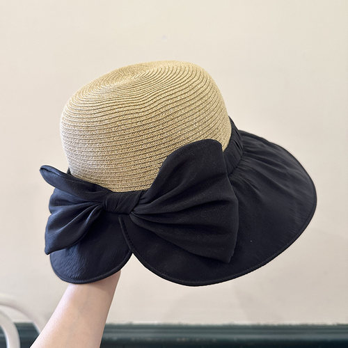 草编防紫外遮阳帽女大檐