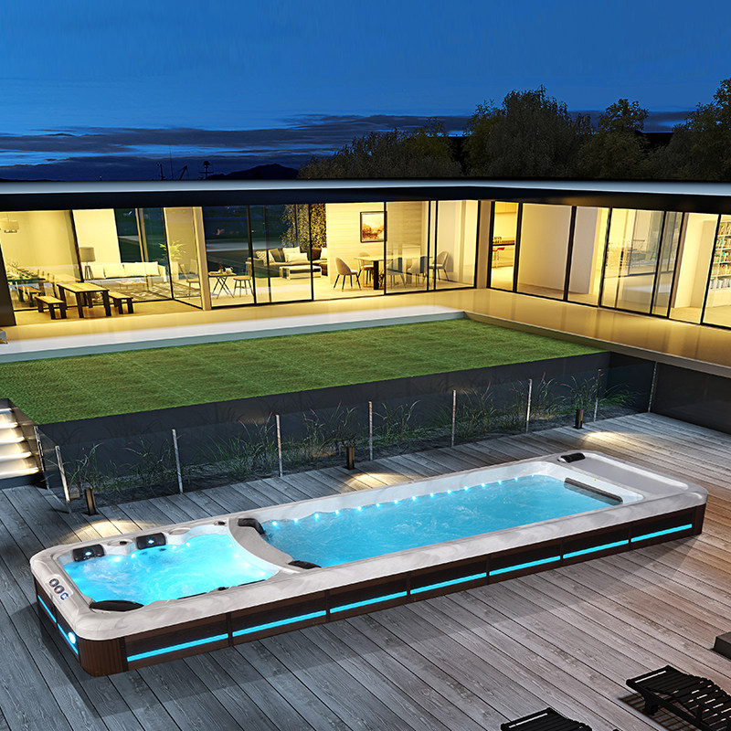 蒙娜丽莎游泳池无边际恒温泳池家用户外大型按摩冲浪浴缸