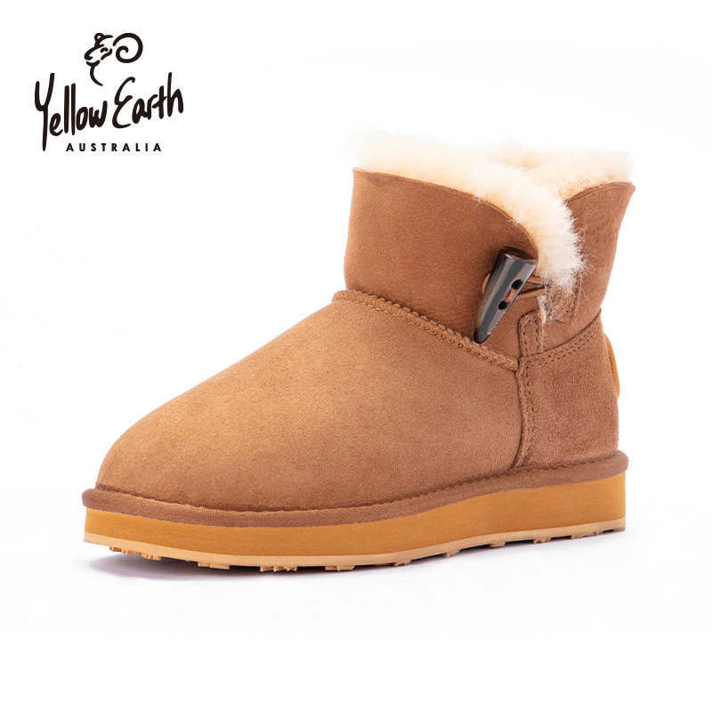 yellowearth椰扣雪地靴皮毛一体