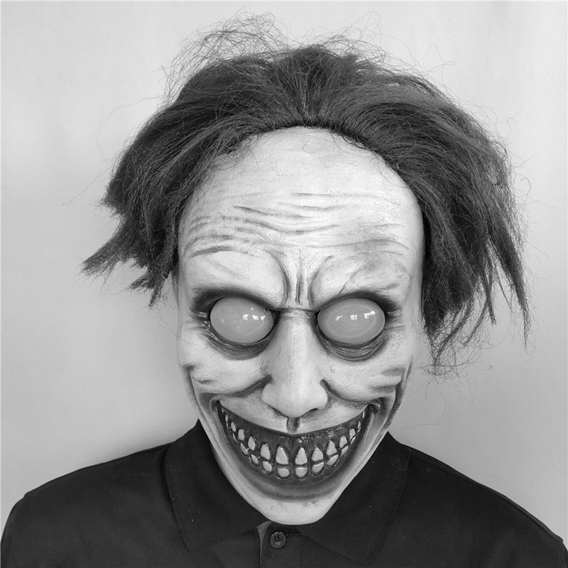 白眼驱魔人面具男万圣恐怖死神恶魔丧尸僵尸头套全脸密室逃脱道具