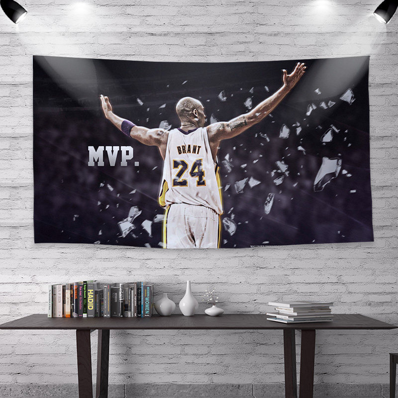 可定制nba篮球球星科比背景布ins学生宿舍房间 床头卧室装饰挂布