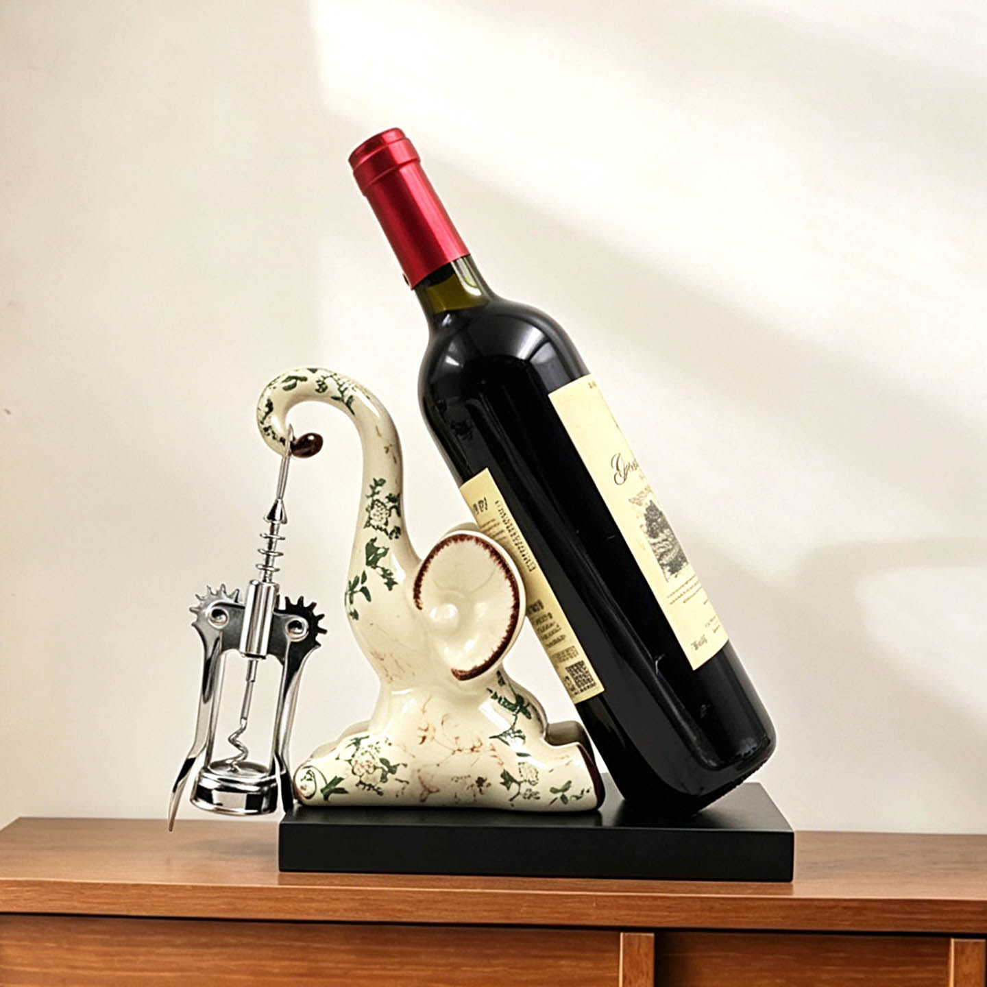 中古花纹大象红酒架摆件轻奢高颜值家居好物客厅酒柜玄关收纳装饰