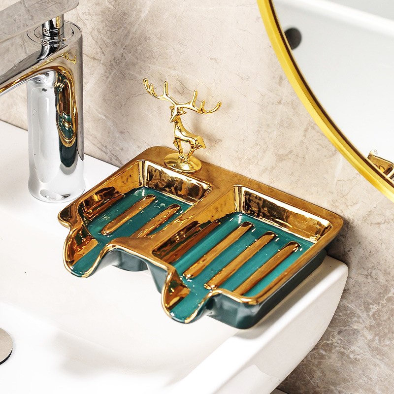 壁挂式肥皂盒沥水免打孔置物架