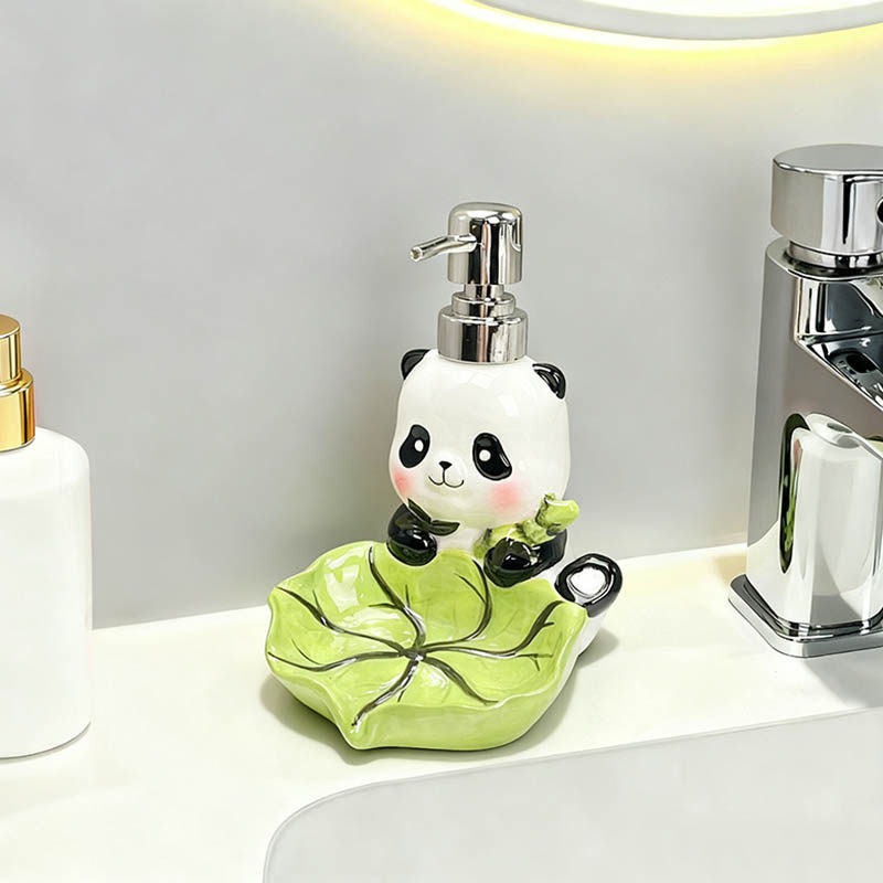 创意熊猫乳液瓶两用肥皂盒二合一香皂盒碟洗发水沐浴露按压分装瓶,家庭/个人清洁工具,乳液器,淘宝优惠券,粉丝福利购,淘宝优惠卷
