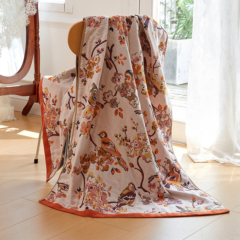 纯棉纱布大浴巾柔软亲肤易吸水速干大毛巾多功能盖毯加大尺寸浴巾