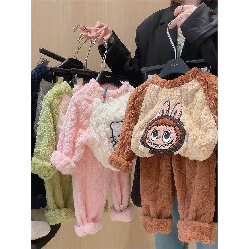 儿童秋冬珊瑚绒家居服女