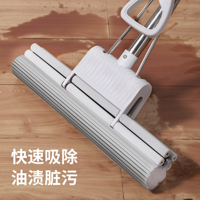 大号海绵拖把家用滚轮式