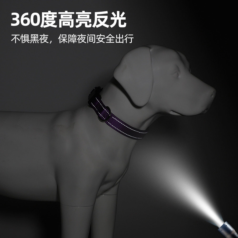 犬狗狗项圈狗脖潜水布内衬狗链纯色尼龙宠物领带牵引绳加厚大型犬