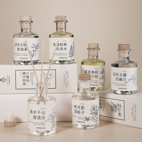 无火香薰栀子花白茶家用大瓶空气清新香氛精油藤条室内持久礼物批