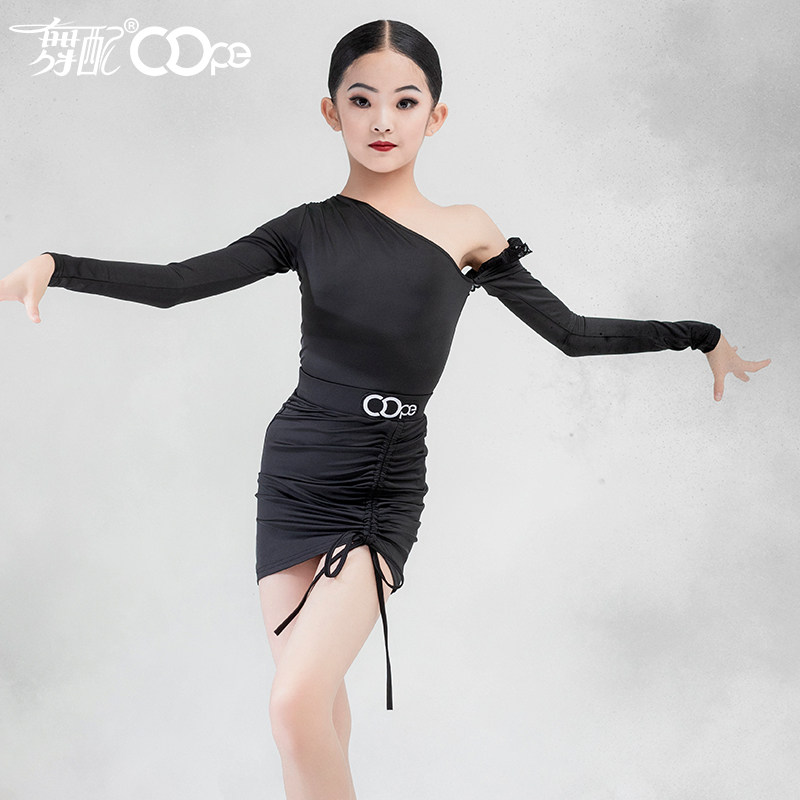 舞配拉丁舞服练习服秋冬新款斜肩