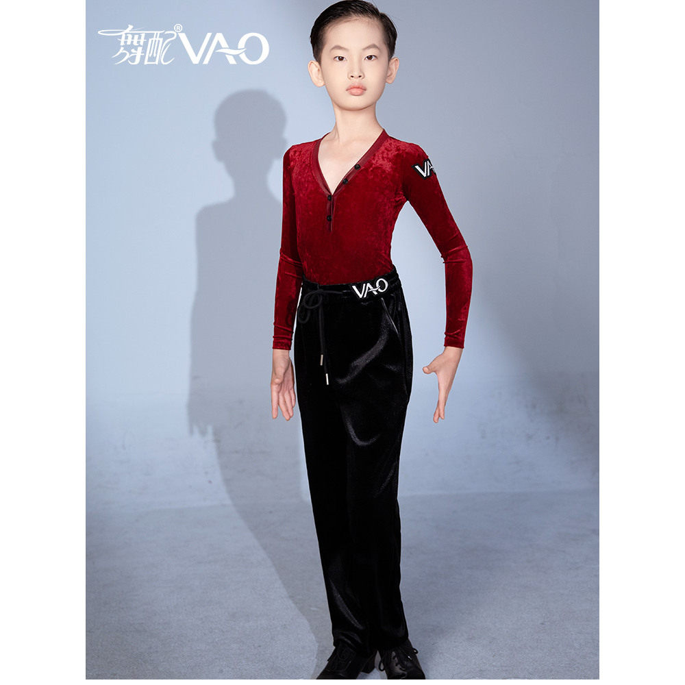 2026秋冬新款拉丁舞服VAO舞配高级红黑舞服体重红拉丁舞练功服男