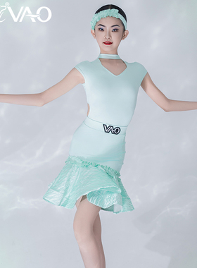 2025款拉丁舞服VAO舞配舞服高级绿表演服练习服拉丁舞练功服女TJ