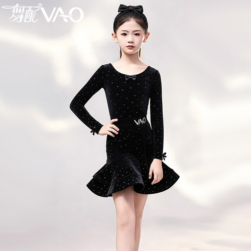 舞配秋冬女童拉丁绒练功服