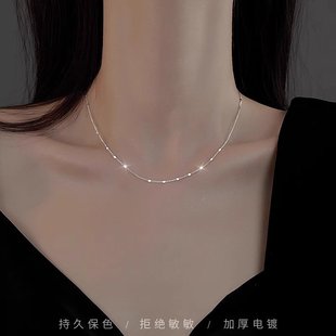 爆款 极简冷淡风轻奢素链项链女设计感高级锁骨链2025新款 颈链配饰