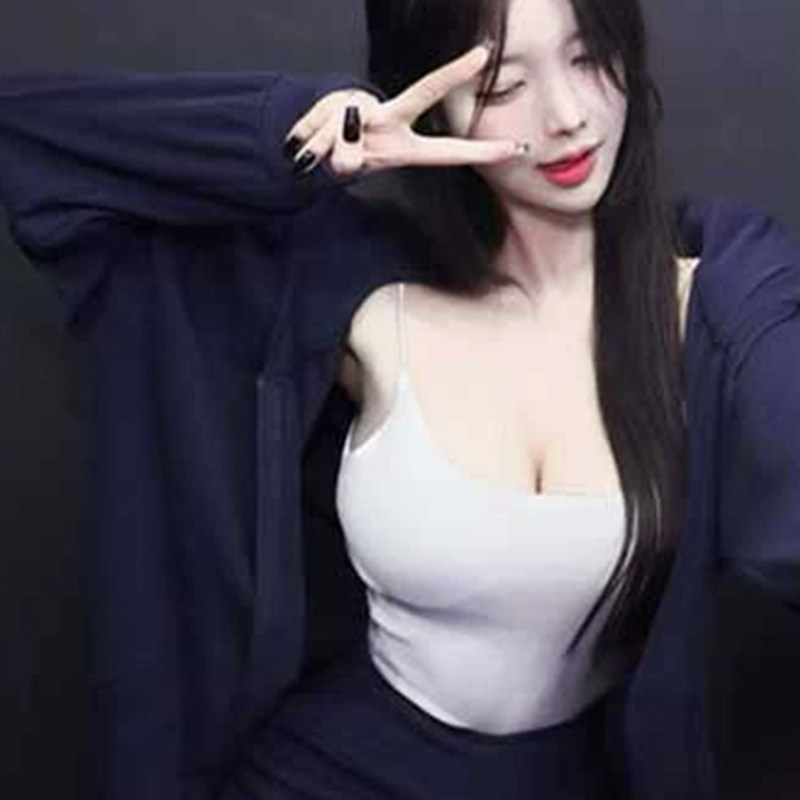 纯欲风秋季新款修身显瘦性感辣妹显身材带胸垫显胸大百搭吊带背心