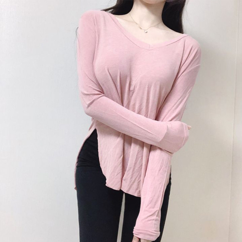 长袖韩版常规纯色棉质女装