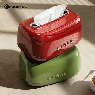 复古风纸巾盒客厅轻奢高档抽纸盒茶几餐巾纸收纳带弹簧桌面纸巾盒