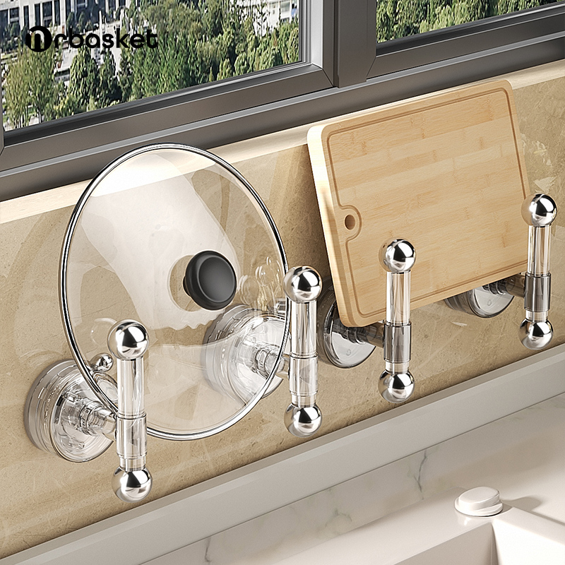 吸盘锅盖架厨房砧板案板放置架壁挂式免打孔切菜板置物架菜板架子