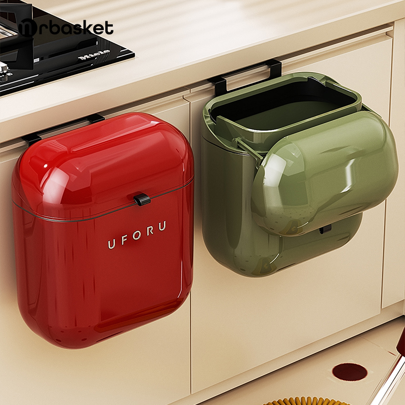mrbasket厨房垃圾桶挂式带盖家用