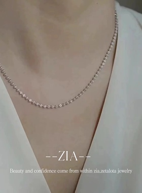 ZIA18K金钻石项链女士珠光