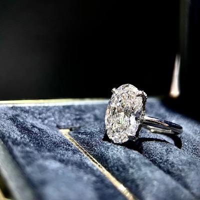HW3克拉格拉夫5克拉椭圆切GIA天然钻石婚戒对戒结婚订婚戒指