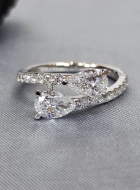 50分单颗水滴天然钻石DE VS灵蛇duet钻戒婚戒