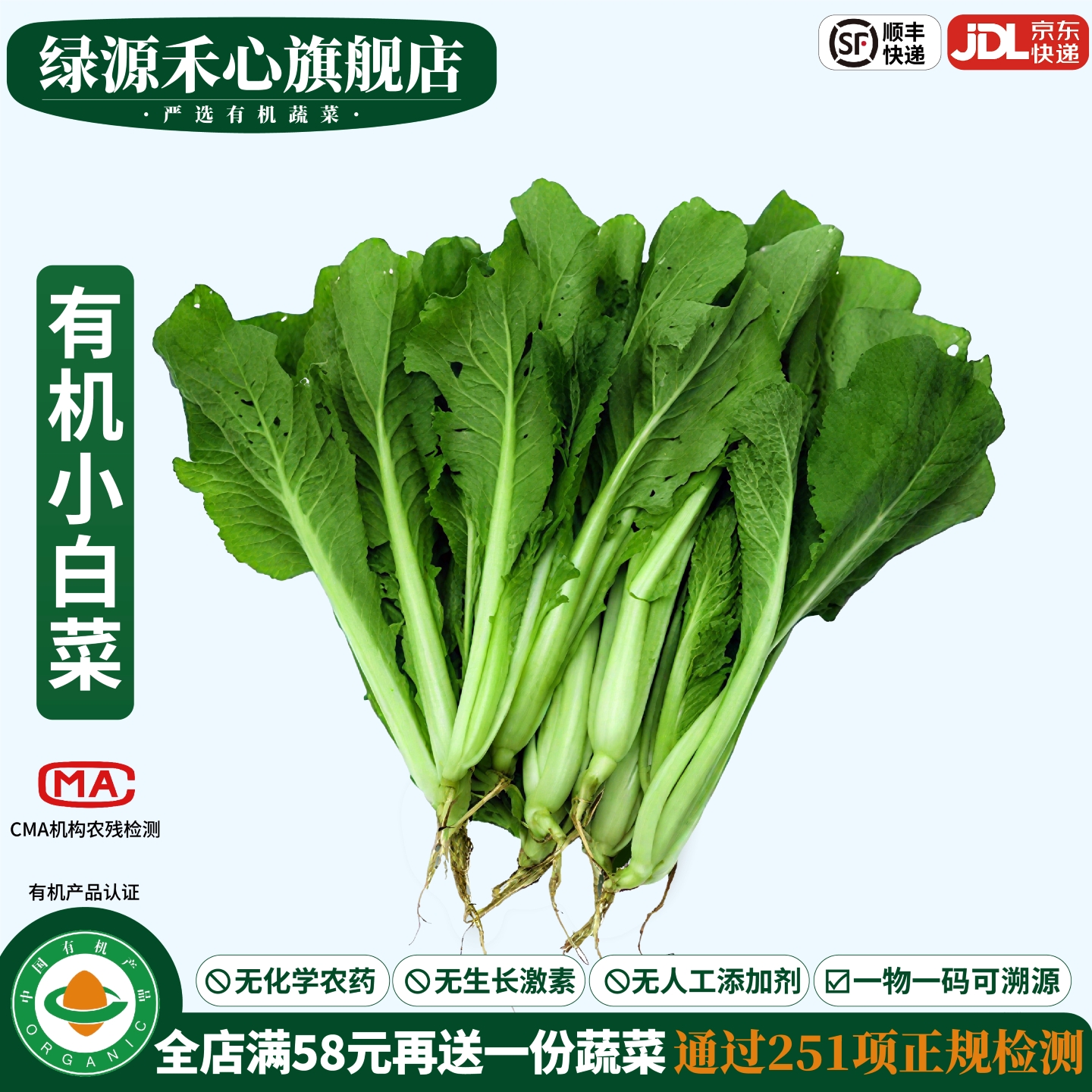 有机小白菜新鲜青菜有机农场直供