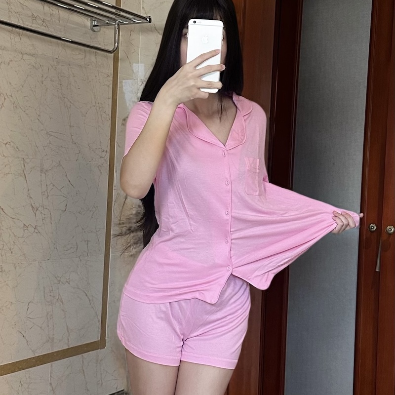 Skims女款莫代尔短袖短裤睡衣
