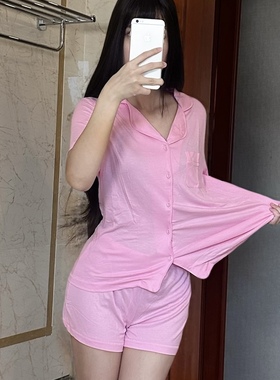 Skims平替Soft Lounge卡戴珊同款莫代尔纯色显瘦短袖短裤睡衣家居