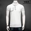 Best Sellers high-grade fashion The fat Borneol Short sleeved T-shirt man summer Add fertilizer XL white Lapel polo