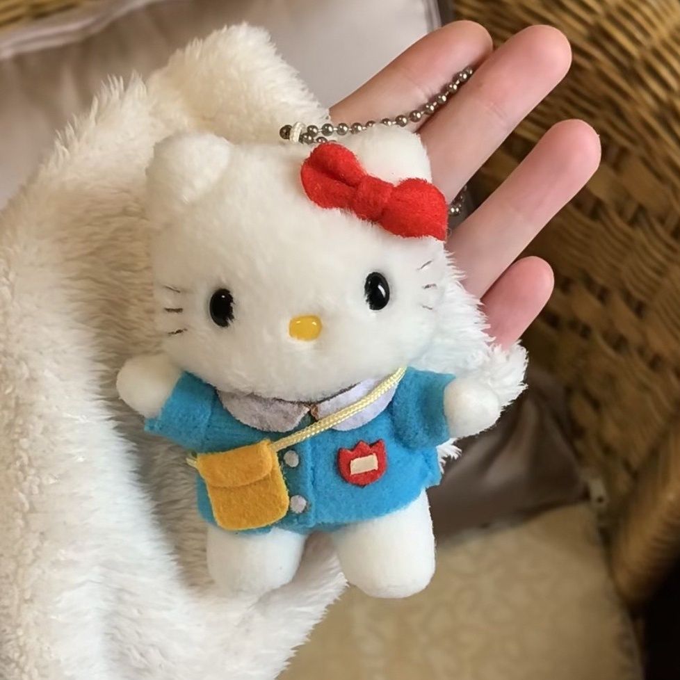 可爱幼稚园kitty挂件软糯糯猫包挂红花kitty发圈