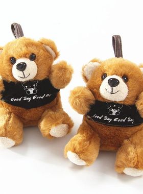 可爱卡通小棕熊黑熊毛绒玩偶挂件包包挂饰公仔吊饰泰迪熊布娃娃