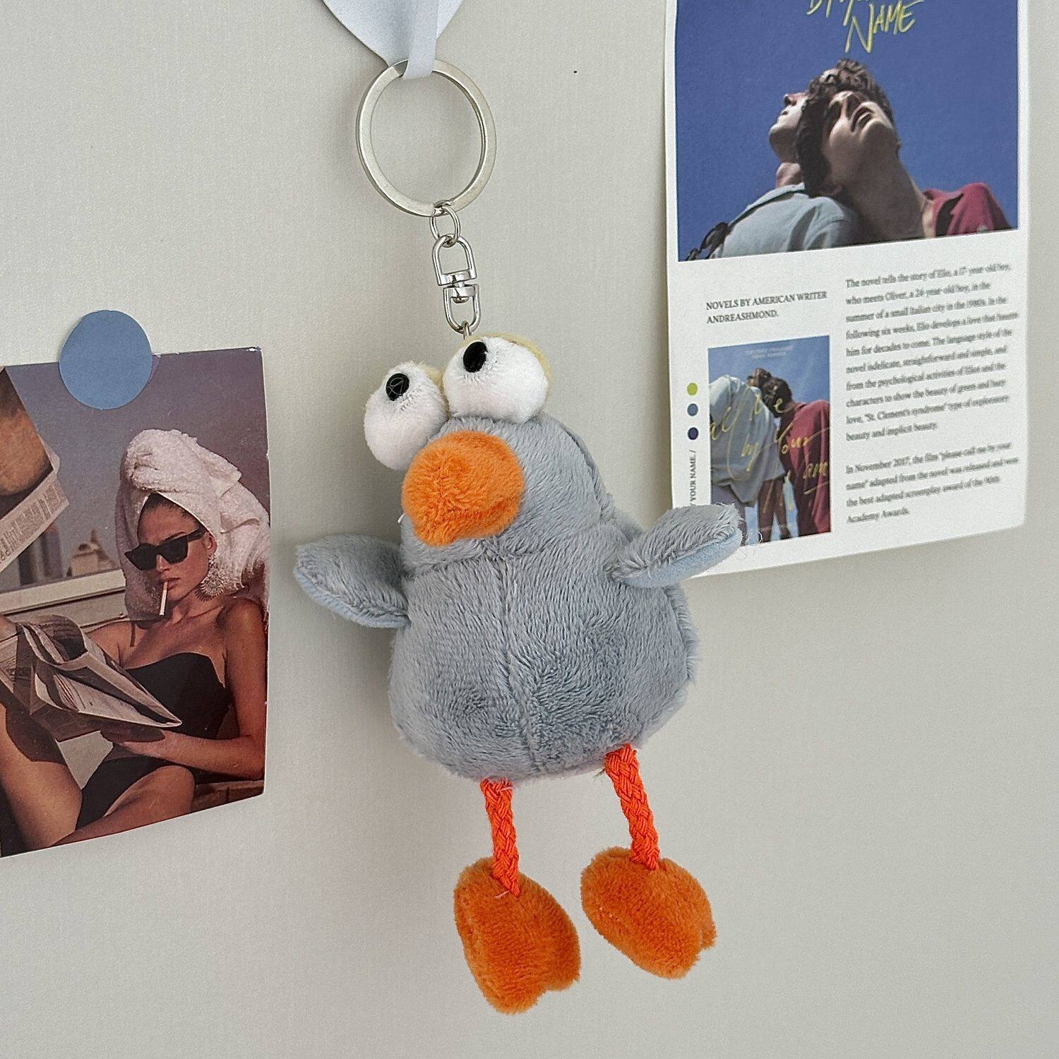 可爱毛绒知更鸟挂件钥匙扣ins蠢萌玩偶公仔挂饰包包装饰创意礼物