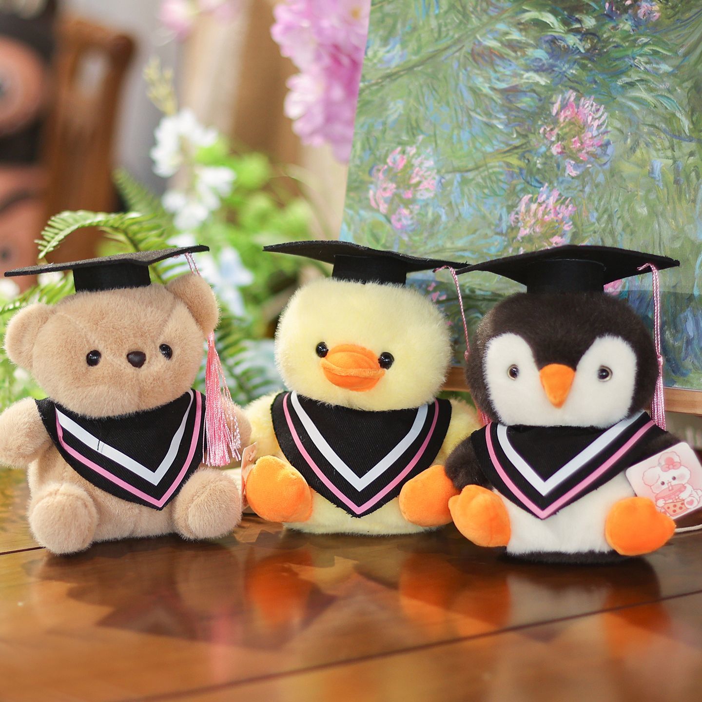 毕业礼物定制伴手礼中高考毛绒玩具大学博士硕学士服小熊玩偶公仔