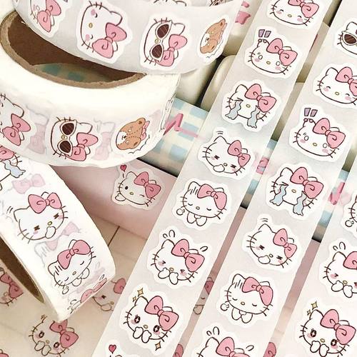 可爱大头kt猫表情卷卷贴ins风高颜值学生装饰手账墙面水杯表情纸