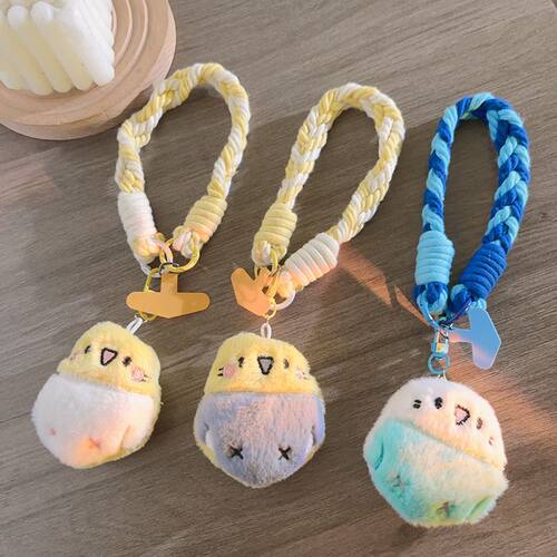 可爱黄白鹦鹉公仔挂件书包包包挂饰毛绒玩偶超萌包包挂饰手机通用