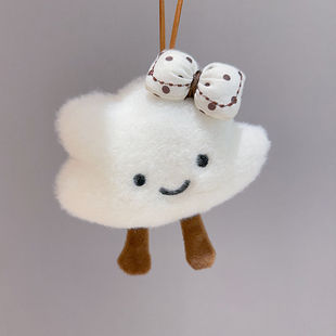 新款可爱云朵挂件公仔书包少女钥匙扣包包挂件情侣包包挂饰ins风