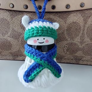 羽毛球手工勾织挂件成品可爱小熊钩织编织球搭子礼物diy定制