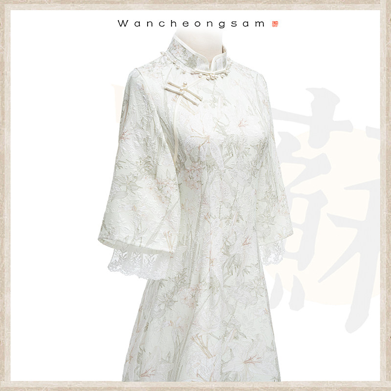 绿色小清新旗袍2026新款改良年轻款小个子复古新中式连衣裙女长袖