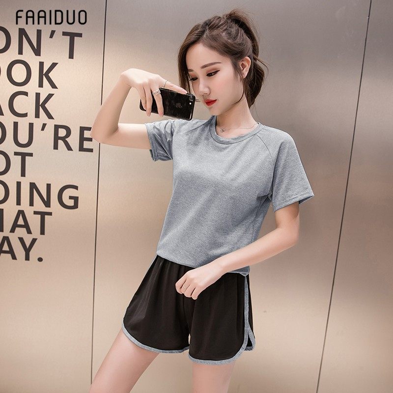 休闲运动套装女春夏季瑜伽服宽松跑步速干衣短袖短裤健身房两件套|ruв категории Женская одежда, костюм/студенты школьную форму/обмундирования, досуг, спортивный костюм - от Buy2taobao.com для оказания профессиональной услуги покупки агента Taobao