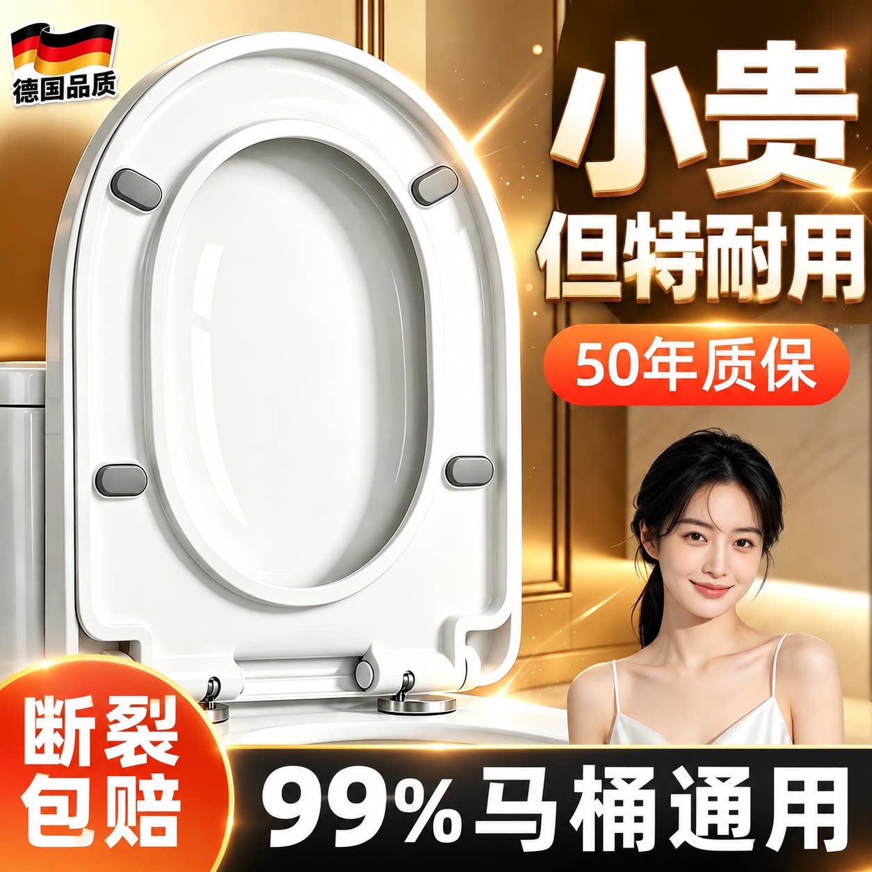 {承重598斤}超抗断通用马桶盖