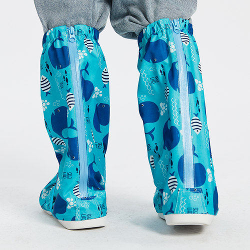 儿童防水雨鞋套牛津布防滑橡胶鞋底男童女童防泥防脏鞋套脚套