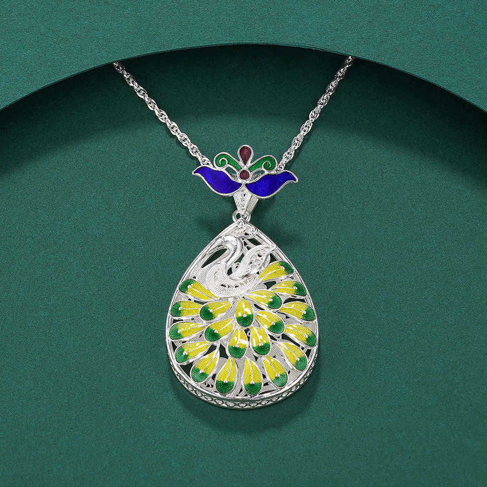 子佩集纯银孔雀吊坠【kl0048】(不含链)