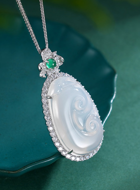 子佩集S925【涟漪之沁】吊坠纯银【DZ018293】白玉髓(不含链)