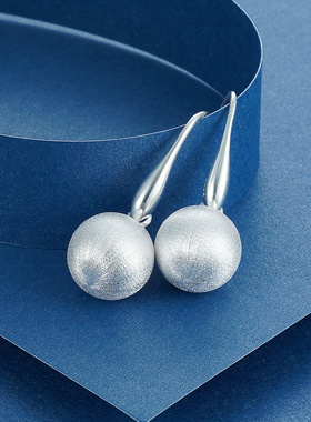 925银时尚耳环【CE00448】圆球球