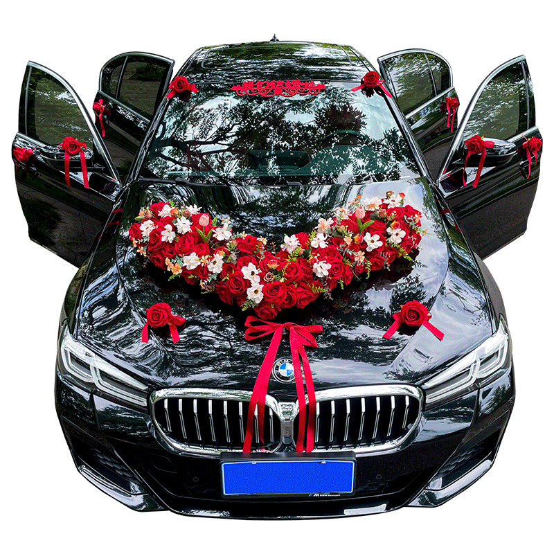 奢华大气！新品复古红婚车装饰