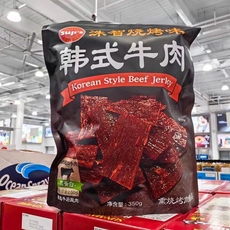 开市客会员超市代购洙智烧烤味韩式牛肉熏烤牛肉干澳洲牛肉片350g