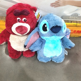 迪士尼娃娃注水暖水袋史迪奇草莓熊暖暖热水袋2合1可拆洗会员代购